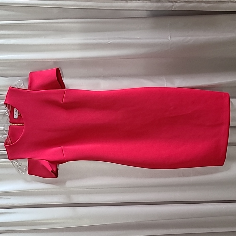 Calvin Klein Pink Sheath Midi Dress